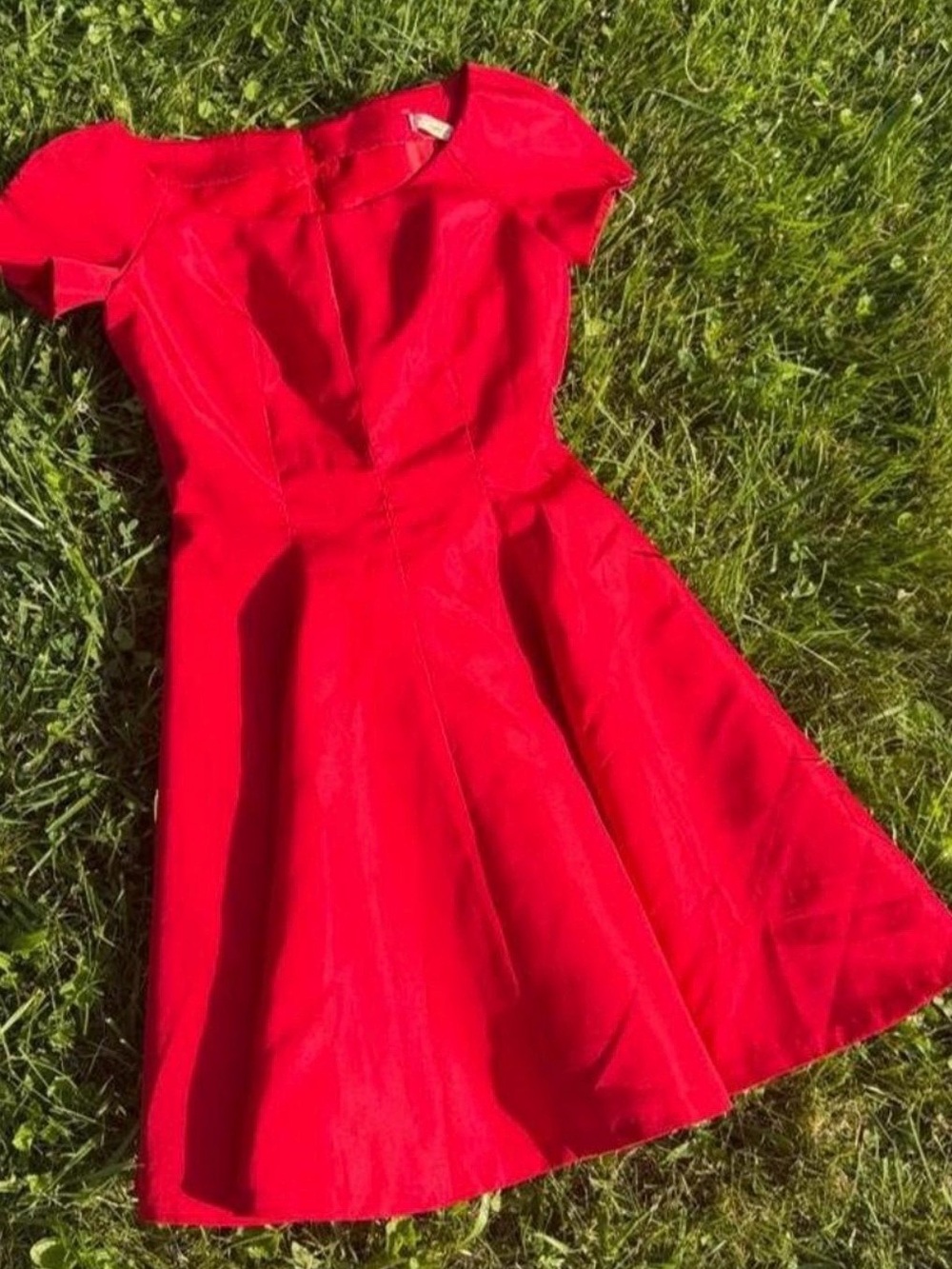 Red VINTAGE Fit-and-Flare Dress - Classic Silhouette